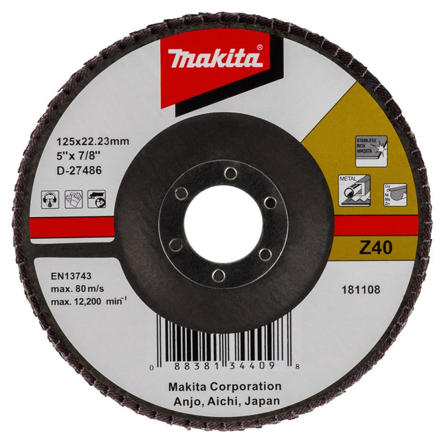 Makita Lamellenschuursch. 125X22 K40 Lamellenschuurschijf – D-27486