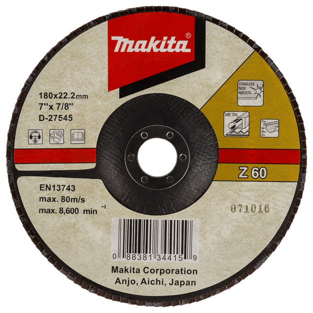 Makita Lamellenschuursch. 180X22 K60 Lamellenschuurschijf – D-27545