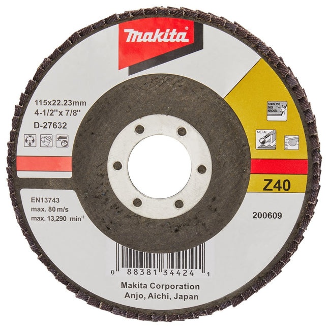 Makita Lamellenschijf 115mm Z40 SCHUURSCH.115X22mm K40 Uni-FZ – D-27632