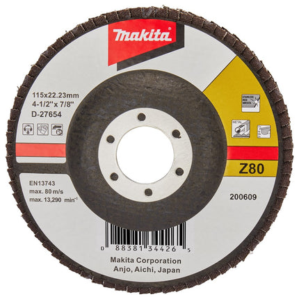 Makita Lamellenschijf 115mm Z80 SCHUURSCH.115X22mm K80 Uni-FZ – D-27654