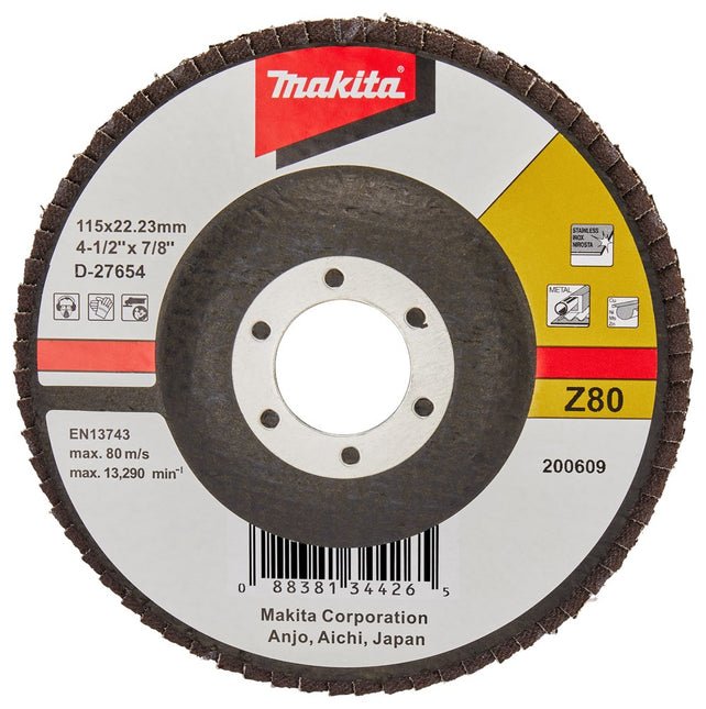 Makita Lamellenschijf 115mm Z80 SCHUURSCH.115X22mm K80 Uni-FZ – D-27654
