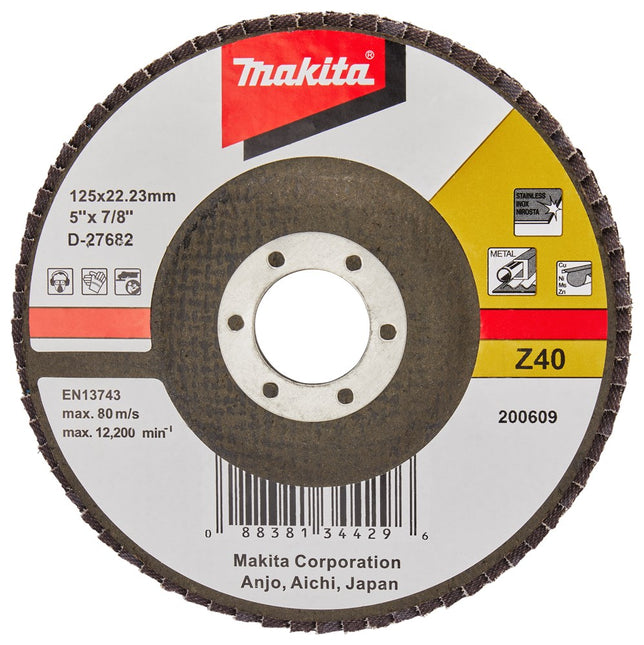 Makita Lamellenschijf 125mm Z40 SCHUURSCH.125X22mm K40 Uni-FZ – D-27682