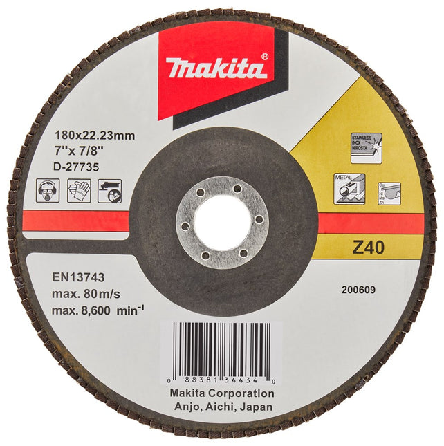 Makita Lamellenschijf 180mm Z40 SCHUURSCH.180X22mm K40 Uni-FZ – D-27735