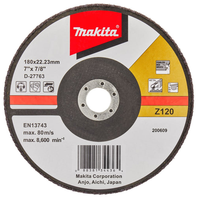 Makita Lamellenschijf 180mm Z120 SCHUURSCH.180X22mm K120 Uni-FZ – D-27763