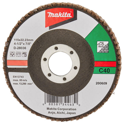 Makita Lamellenschijf 115mm C40 SCHUURSCH.115X22mm K40 SC-F – D-28036