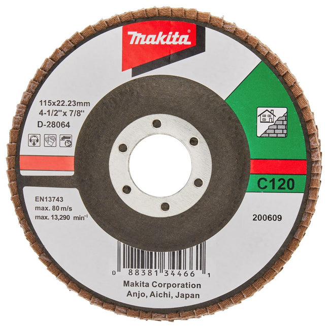 Makita Lamellenschijf 115mm C120 SCHUURSCH.115X22mm K120 SC-F – D-28064