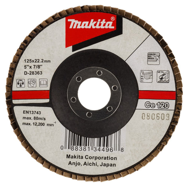 Makita Lamellenschuursch. 125X22 K120 Lamellenschuurschijf – D-28363