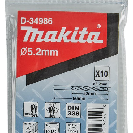 Makita METAALBOOR HSS-G 5 ST - D-34986
