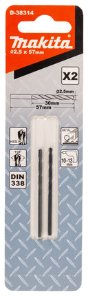 Makita Metaalboor HSS-R 2,5X57mm – D-38314