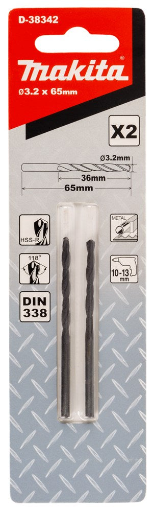 Afbeelding Makita metaalboor hss-r 3,0x65mm D-38342
