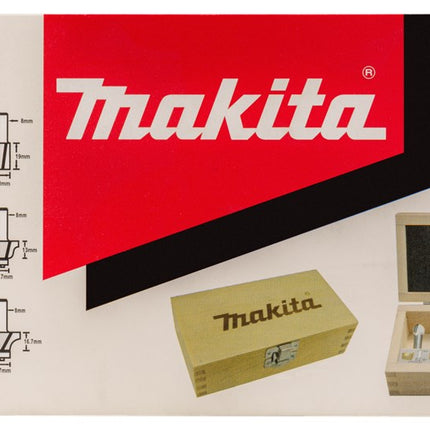 Makita Freesset 6-Delig 8mm - in Houten KIst 8mm – D-53540