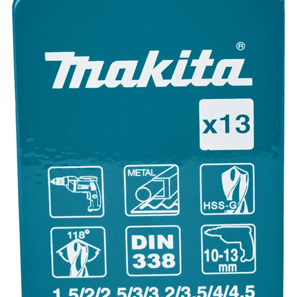 Makita Metaalborenset 13-Delig 1,5-6,5mm – D-54019