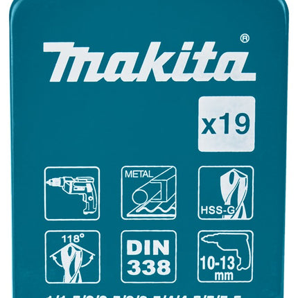 Makita Metaalborenset 19-Delig 1-10mm – D-54025
