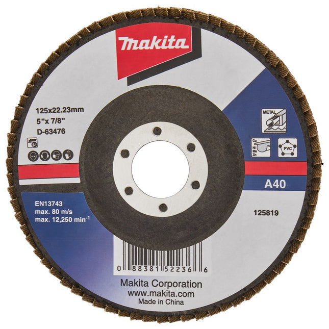 Makita Lamellenschijf 125mm A40 SCHUURSCH.125X22mm K40 Uni-AE – D-63476