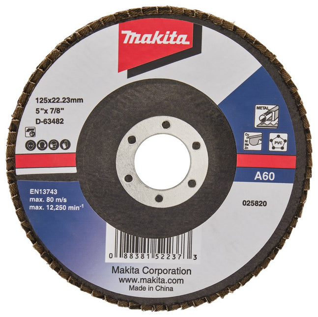 Makita Lamellenschijf 125mm A60 SCHUURSCH.125M22mm K60 Uni-AE – D-63482