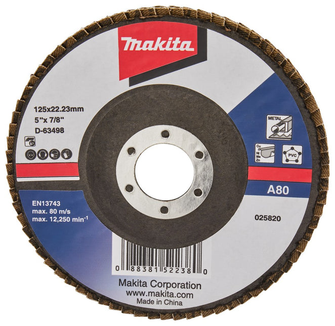 Makita Lamellenschijf 125mm A80 SCHUURSCH.125X22mm K80 Uni-AE – D-63498