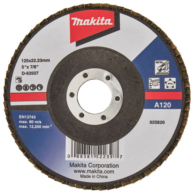 Makita Lamellenschijf 125mm A120 SCHUURSCH.125X22mm K120 Uni-AE – D-63507