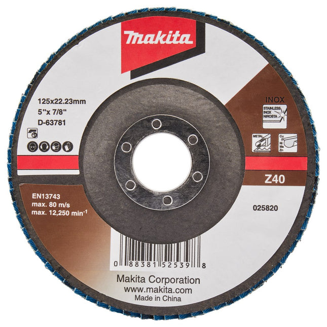 Makita Lamellenschijf 125mm Z40 SCHUURSCH.125X22mm K40 Uni-ZE – D-63781