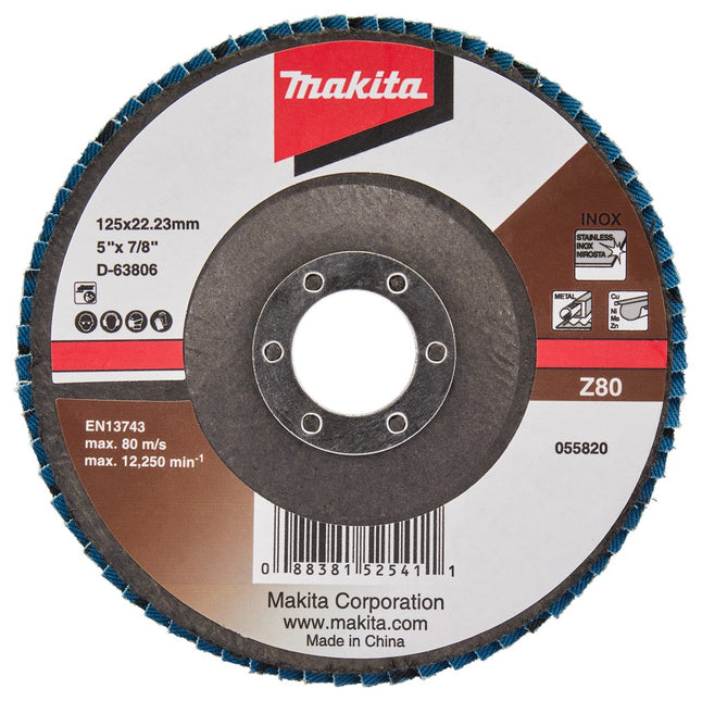 Makita Lamellenschijf 125mm Z80 SCHUURSCH.125X22mm K80 Uni-ZE – D-63806