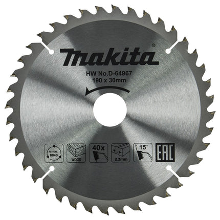 Makita HM Zaagbl 190X30X2,2 T40 – D-64967