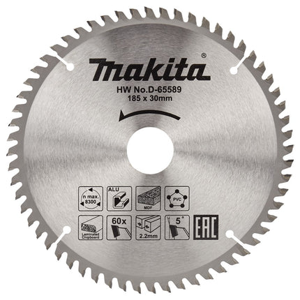 Makita Cirkelzaagblad DIV. Materialen Zaagblad Multi 185X30 60T 5G – D-65589