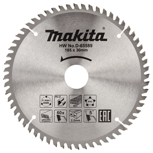 Makita Cirkelzaagblad DIV. Materialen Zaagblad Multi 185X30 60T 5G – D-65589