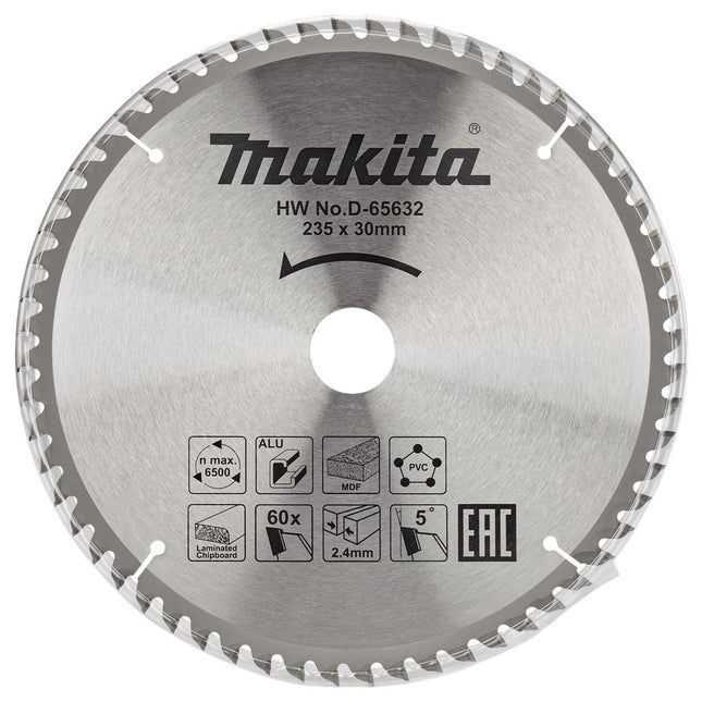 Makita Cirkelzaagblad 235X30X2,4 60T 5G Zaagblad Multi 235X30 – D-65632