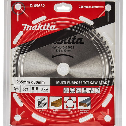Makita Cirkelzaagblad 235X30X2,4 60T 5G Zaagblad Multi 235X30 – D-65632