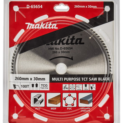 Makita CIRKELZAAGBLAD 260X30X2,6 100T 5G       D-65654