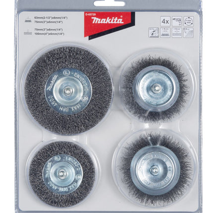 Makita Borstelset 4-Delig 4DLG 6mm Kom/vlak – D-65729