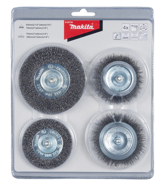 Makita Borstelset 4-Delig 4DLG 6mm Kom/vlak – D-65729