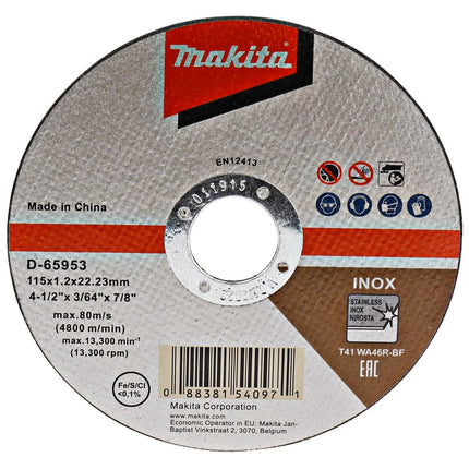 Makita Doorslijpschijf 115X1,2X22,23mm RVS – D-65953