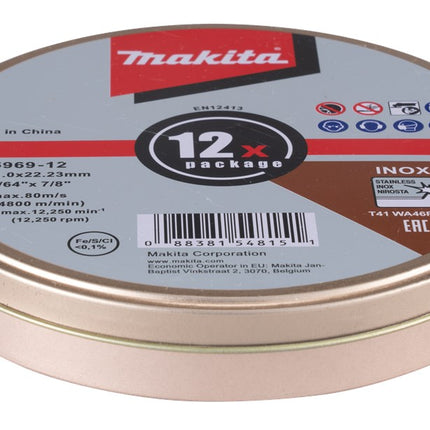 Makita Doorslijpschijf RVS 12 stuks 125X1,2mm – D-65969-12
