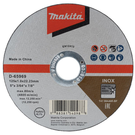 Makita Doorslijpschijf RVS 12 stuks 125X1,2mm – D-65969-12