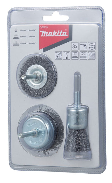 Makita Borstelset 3-Delig 3DLG 6mm Pens/vlak – D-66070