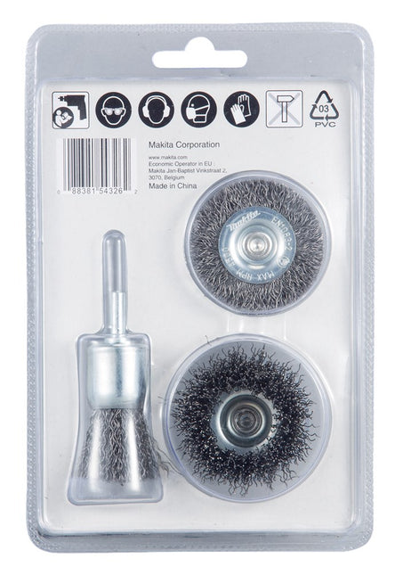 Makita Borstelset 3-Delig 3DLG 6mm Pens/vlak – D-66070