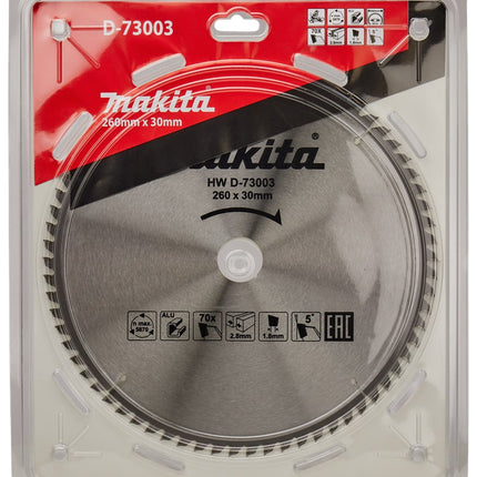 Makita HM Zaagblad ALU 260X30 70T 5G – D-73003