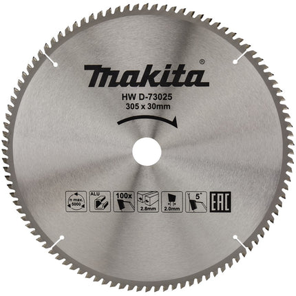 Makita HM Zaagblad ALU 305X30 100T 5G Zaagblad Aluminium 350X30X2.8mm – D-73025