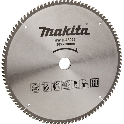 Makita HM Zaagblad ALU 305X30 100T 5G Zaagblad Aluminium 350X30X2.8mm – D-73025