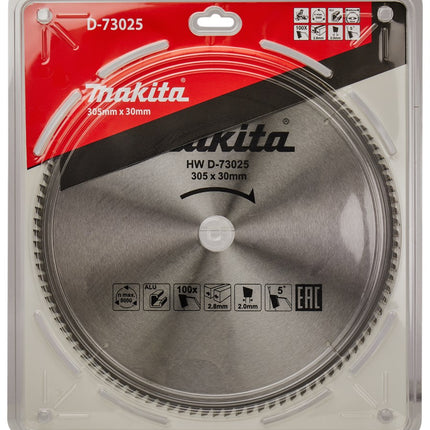 Makita HM Zaagblad ALU 305X30 100T 5G Zaagblad Aluminium 350X30X2.8mm – D-73025