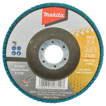 Afbeelding Makita schuursch.125x22mm k120 uni-fz D-74251