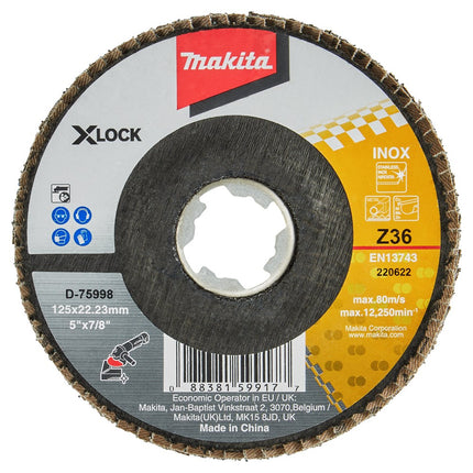 Makita Lamellenschuurschijf X-LOCK 125mm Z36 Schuurschijf – D-75998