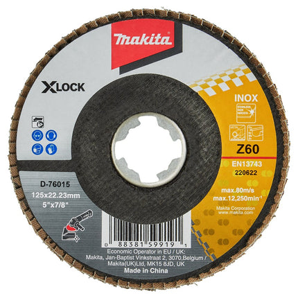 Makita Lamellenschuurschijf X-LOCK 125mm Z60 Schuurschijf – D-76015
