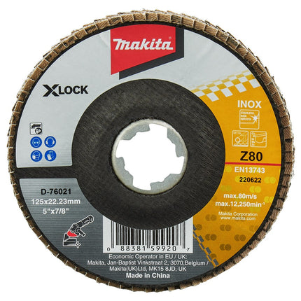 Makita Lamellenschuurschijf X-LOCK 125mm Z80 Schuurschijf – D-76021