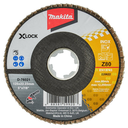 Makita Lamellenschuurschijf X-LOCK 125mm Z80 Schuurschijf – D-76021