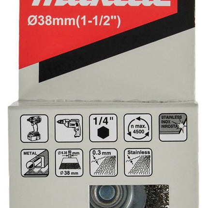 MAKITA D-76554 KOMBORSTEL 1/4"X38MM RVS