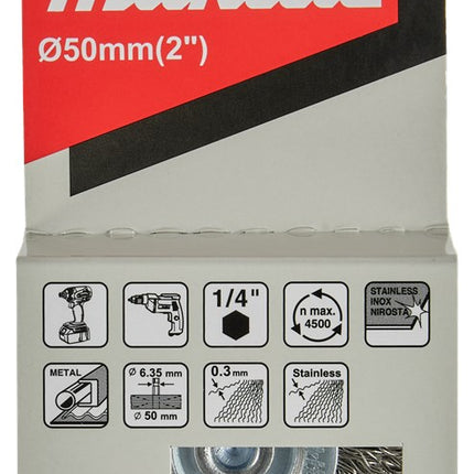 MAKITA D-76613 RONDBORSTEL 1/4"X50MM RVS