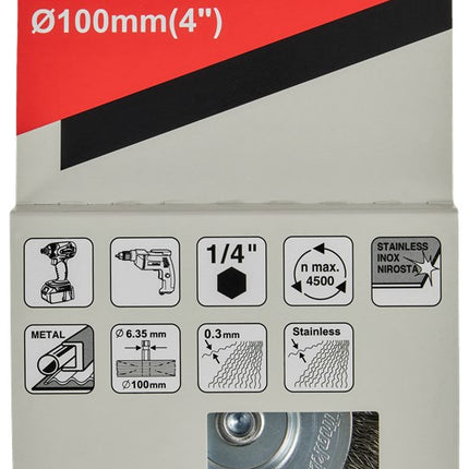 MAKITA D-76641 RONDBORSTEL 1/4"X100MM   RVS