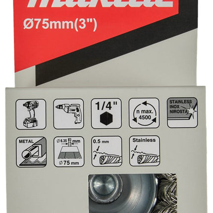 MAKITA D-76700 KOMBORSTEL 1/4"X75MM RVS