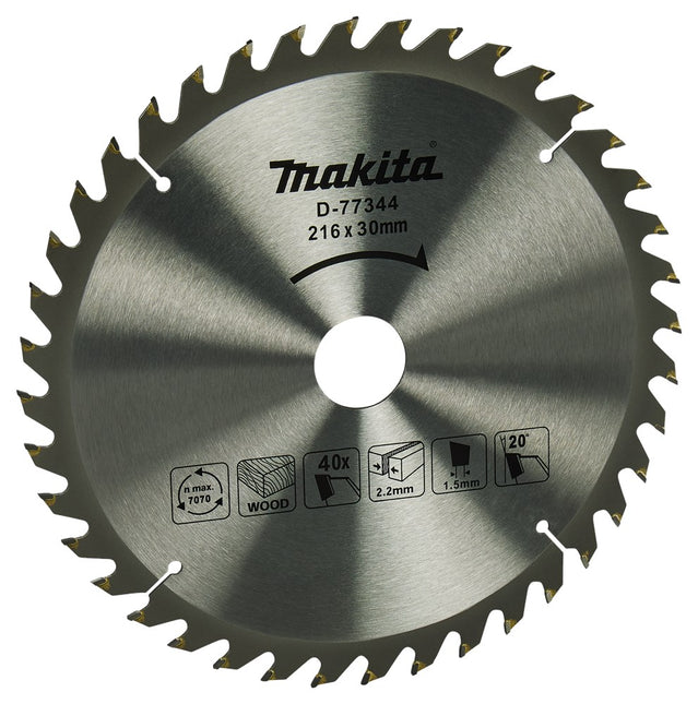 Makita AFKORTZAAGBLAD HOUT 216X30X1,5 40T 20G